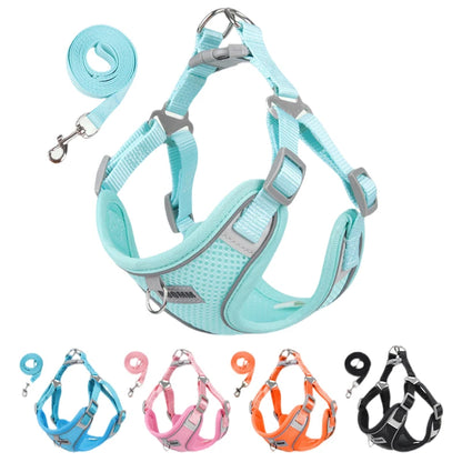 Reflective Dog Harness and Leash Set for Small to Medium Dogs and Cats - Adjustable for Outdoor Walks