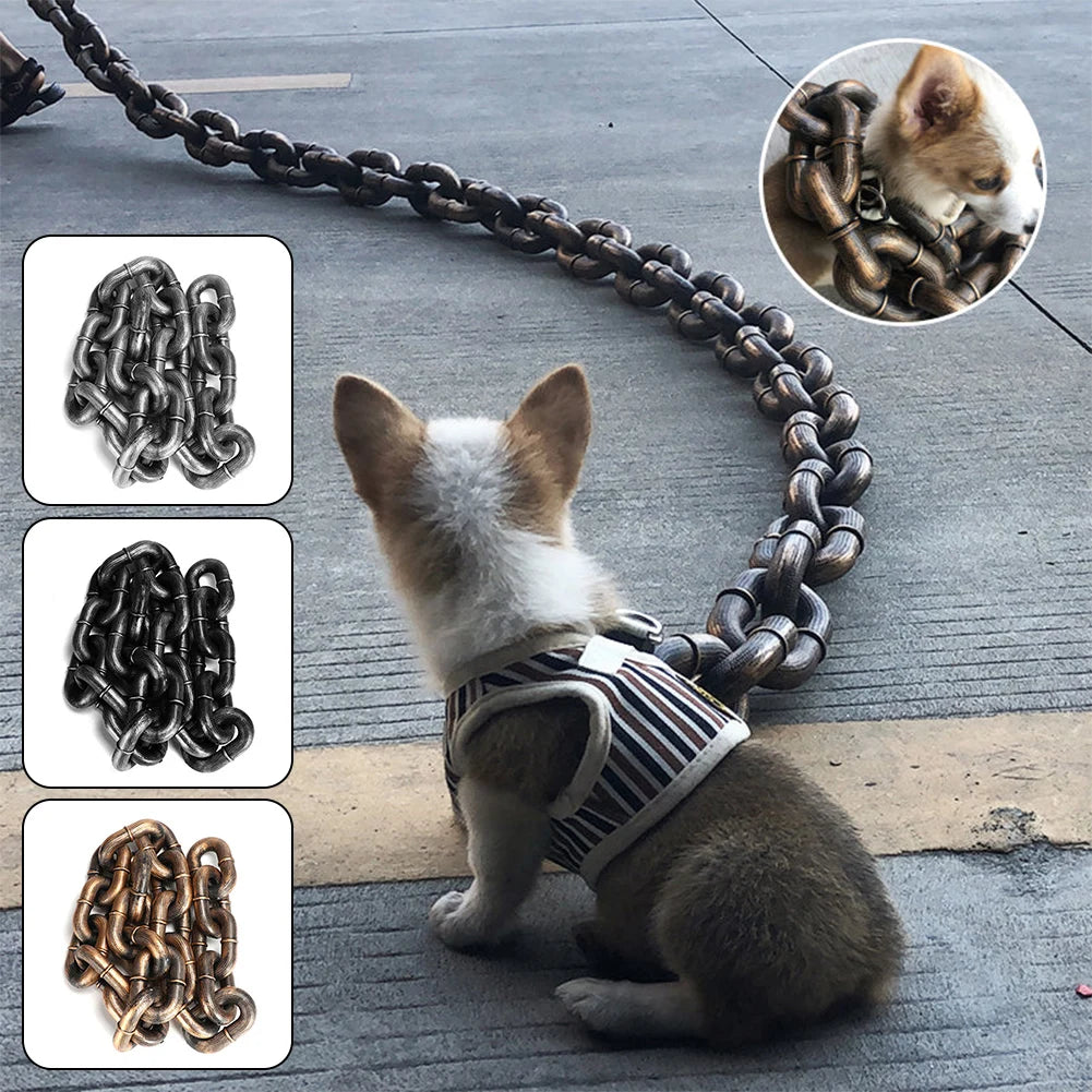 1.5M Funny Plastic Simulation Chain Dog Pet Leash Pet Tractions Rope