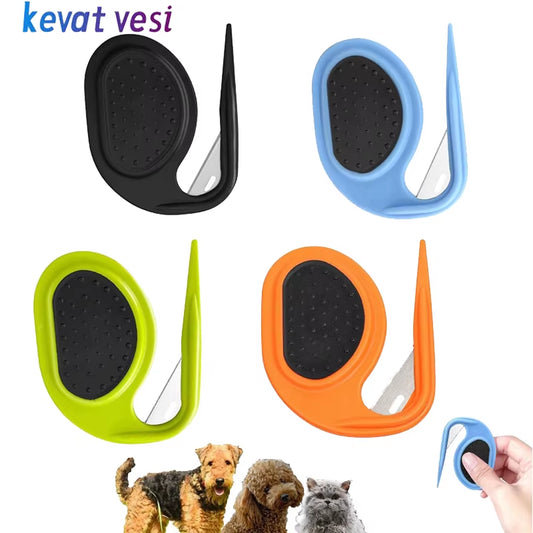 Portable Dog Comb for Shedding and Knot Removal - Pet Grooming Brush and Fur Trimmer